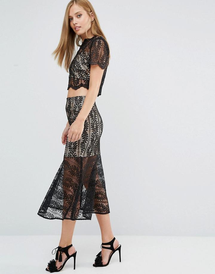Keepsake Uptown Lace Co-ord Skirt - Black