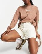 Bolongaro Trevor Mid Thigh High Waisted Shorts In Ecru-white