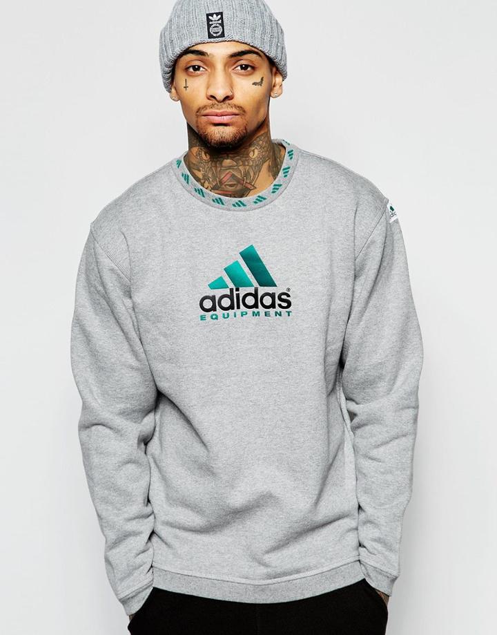 Adidas Originals Equipment Logo Sweatshirt - Gray