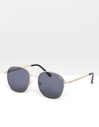 Quay X Love Island Australia Jezabell Round Sunglasses In Gold/smoke