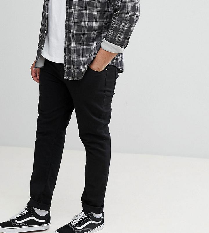Asos Design Plus Skinny Jeans In Black - Black