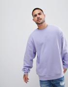 Asos Oversized Sweatshirt In Lilac - Purple