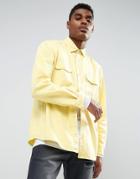 Asos Oversized Vintage Wash Shirt In Yellow - Yellow
