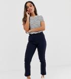 Y.a.s Petite Pants With Side Zip In Navy
