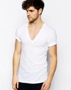 American Apparel V-neck T-shirt In Sheer Jersey - White