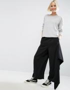 Asos White Frill Side Detail Pant - Black