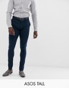 Asos Design Tall Super Skinny Fit Suit Pants In Navy - Navy