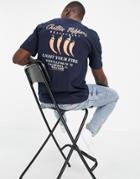 Jack & Jones Originals Relaxed Fit T-shirt With Chilli Back Print In Navy