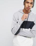 Asos Oversized Hoodie With Color Block Panels - Gray