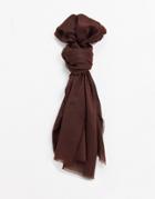 Asos Design Lightweight Scarf With Raw Edge In Brown