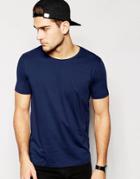 Asos T-shirt With Crew Neck In Navy - Blue