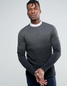 Selected Homme Sweater In Ombre In Wool - Black