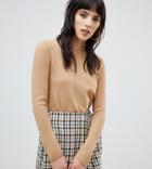 Warehouse Cozy Crew Neck Sweater In Camel - Beige