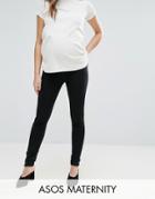 Asos Maternity Pull On Jegging In Washed Black With Over The Bump Waistband - Black