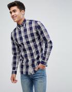 Jack & Jones Premium Slim Fit Shirt In Check - Navy