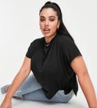 Vero Moda Curve T-shirt With High Neck In Black