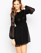 Millie Mackintosh Lace Top Skater Dress - Black