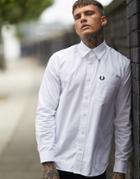 Fred Perry Poplin Shirt With Pocket In White