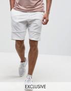 Brooklyn Supply Co Jersey Shorts With Seam Detail - White