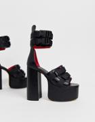 Lamoda Black Chunky Platform Chunky Heeled Sandals - Black