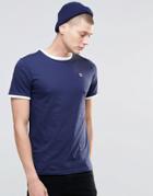 Fila Vintage Ringer T-shirt With Small Logo - Navy