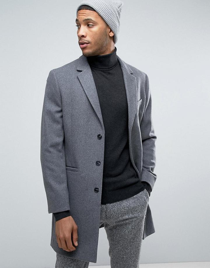 Kiomi Wool Overcoat - Gray
