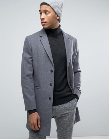 Kiomi Wool Overcoat - Gray