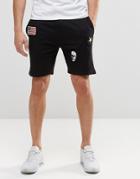 Only And Sons Jersey Shorts With Badge Details And Drawstring Waist - Black