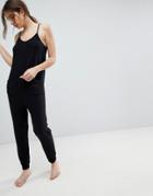 Asos Lounge Super Soft Touch Jumpsuit - Black