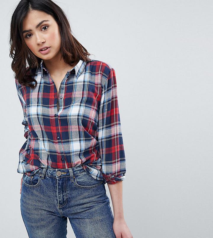 Noisy May Tall Erik Oversized Check Shirt - Multi