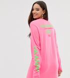 Boohoo Slogan T-shirt Dress In Neon Pink - Pink