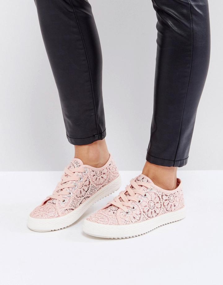 London Rebel Lace Sneaker - Beige