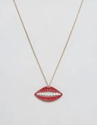 Monki Lip Necklace - Red