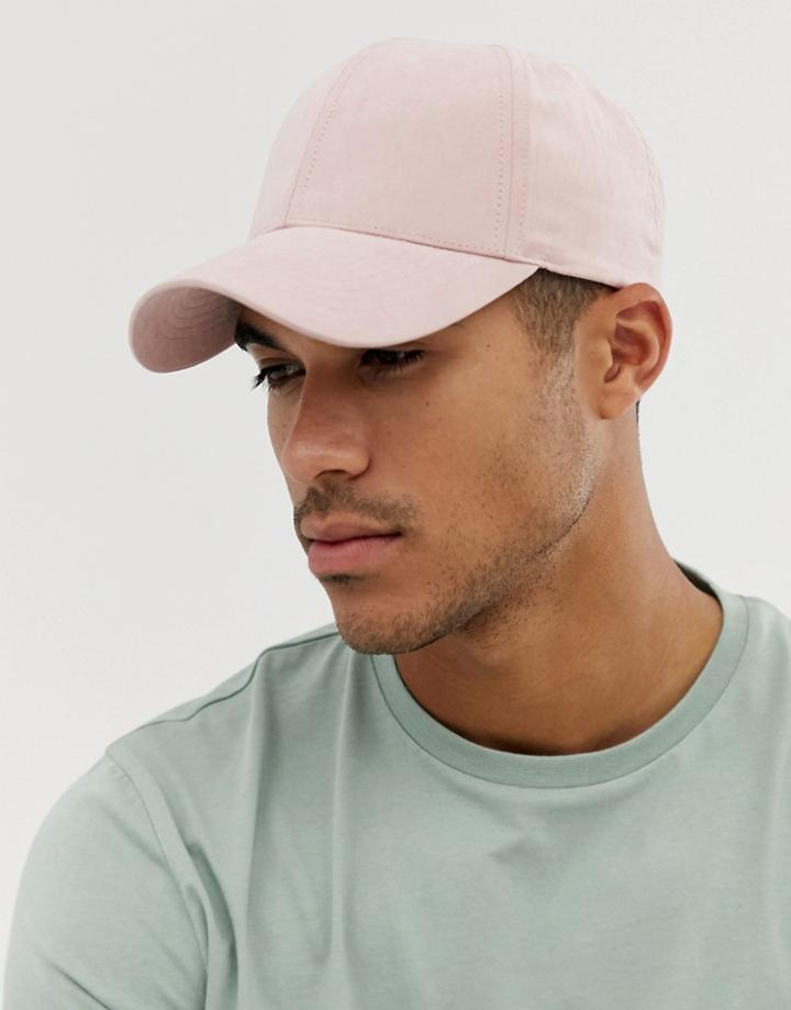 Asos Design Peached Baseball Cap In Pink - Pink