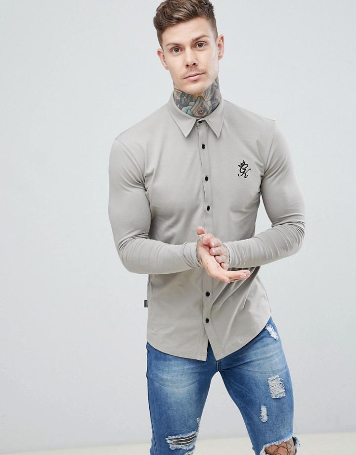 Gym King Jersey Long Sleeve Shirt In Rock - Gray