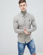 Gym King Jersey Long Sleeve Shirt In Rock - Gray
