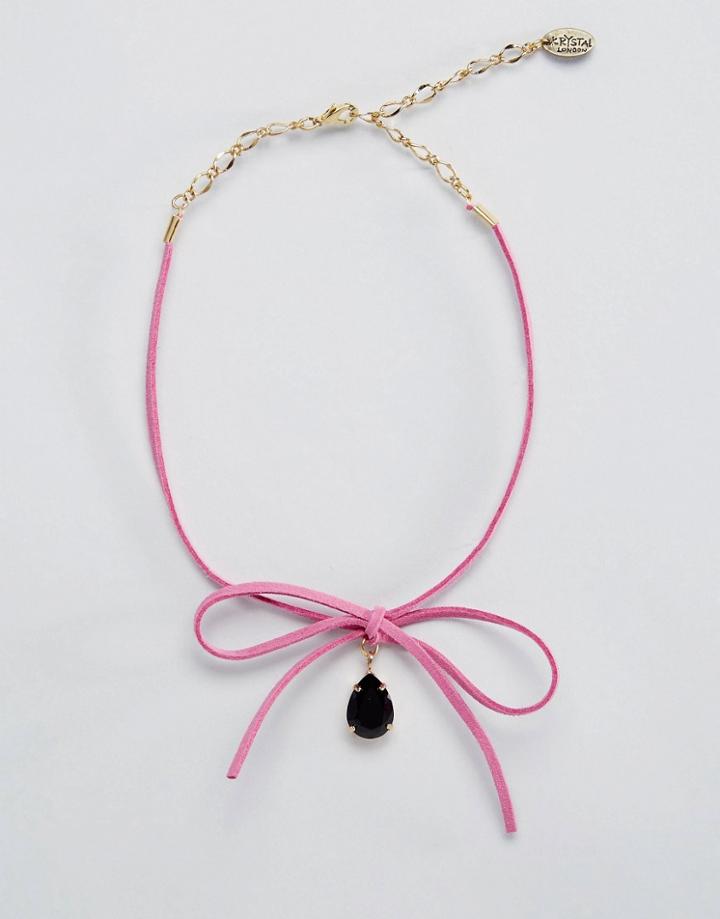 Krystal Swarovski Crystal Pear Tie Up Choker