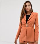 Missguided Belted Blazer Two-piece In Orange - Orange