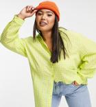 Urban Threads Plus Oversized Gingham Checked Shirt-green