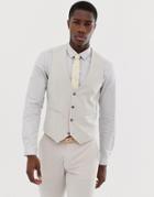 Asos Design Wedding Super Skinny Suit Vest In Dove Gray - Gray