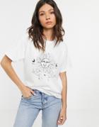 Daisy Street Relaxed T-shirt With Solstice Print - White