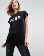 Asos T-shirt With Slay Print - Black