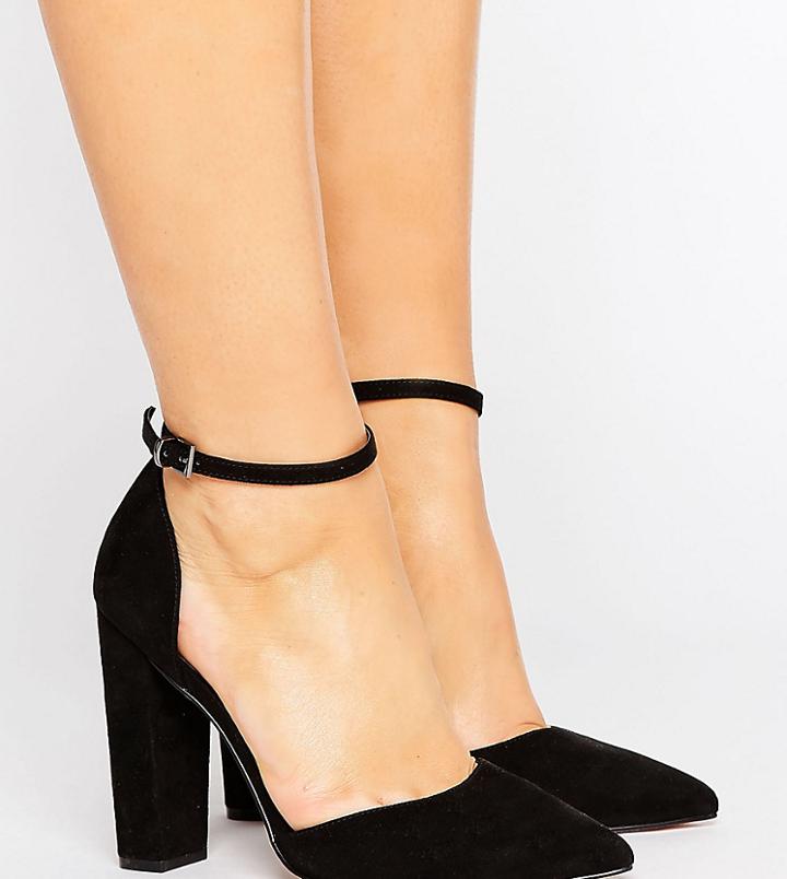 Asos Design Wide Fit Penalty Pointed High Heels-black