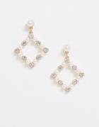 True Decadence Pearl Diamond Drop Earrings-gold