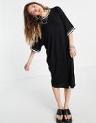 Monki Oversized Midi Dress In Black