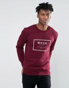 Nicce London Sweatshirt With Rubberised Box Logo - Red