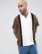 Asos Regular Fit Cut And Sew Shirt With Revere Collar - White