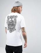 Element Attack T-shirt Bear Skull Back Print In White - White