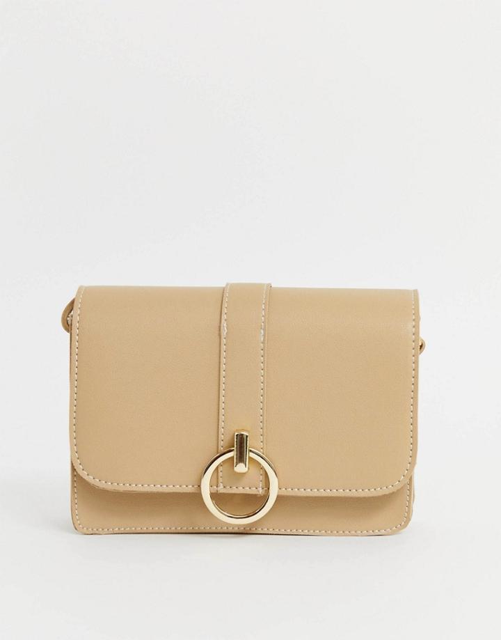 Yoki Ring Detail Crossbody Bag - Stone