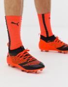 Puma Soccer Future 2.3 Netfit Firm Ground Boots In Orange 104832-02 - Black